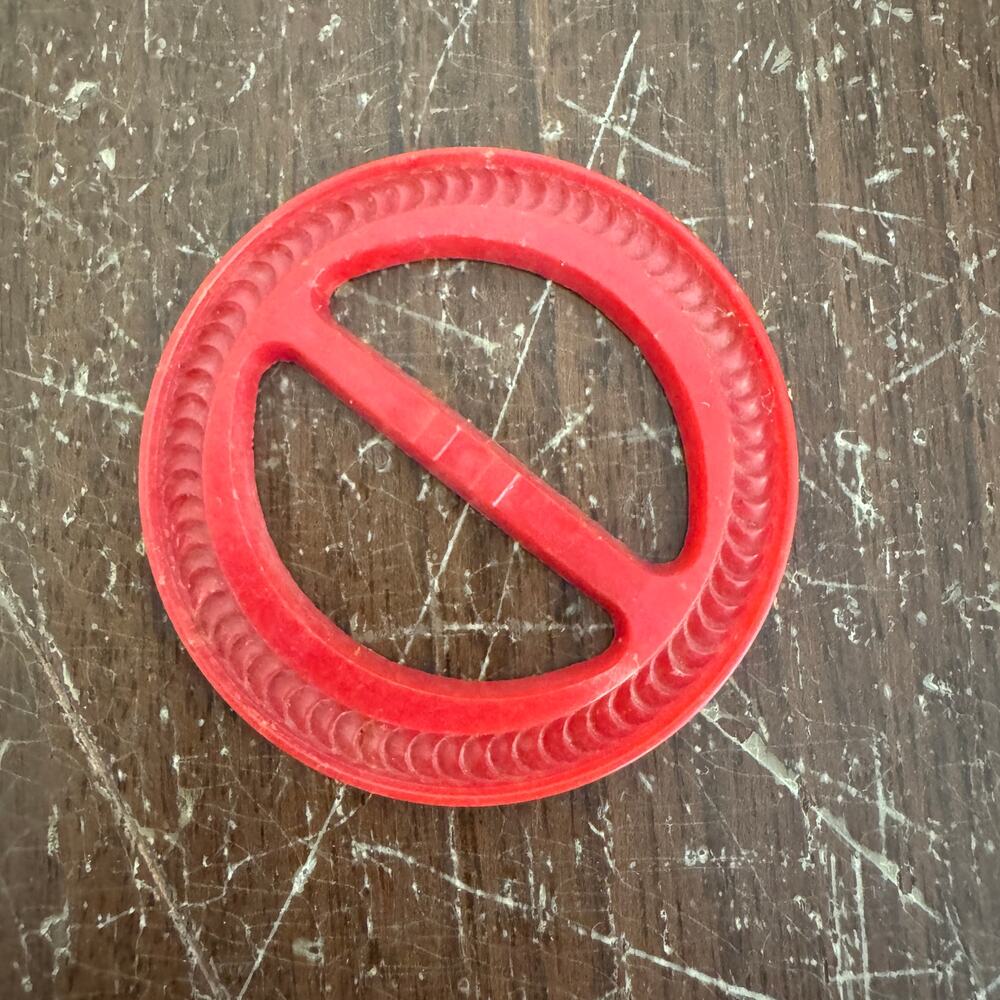 Antique Vintage Red Art Deco Style Bakelite Sliding Scarf Belt Buckle Closure